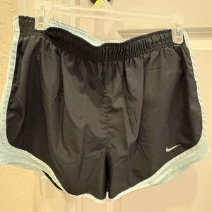 Nike Women's Black and Light Blue Athletic Shorts